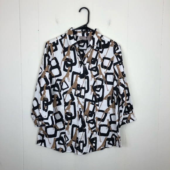 Vintage 90s Chico’s Jaguar Button Down Sz 1 - Picture 3 of 11